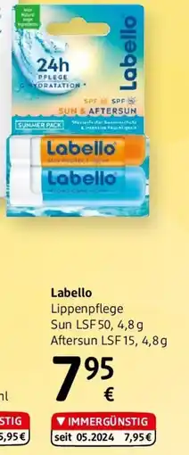 dm Labello Lippenpflege Sun LSF 50, Aftersun LSF 15 Angebot