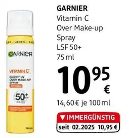 dm Garnier Vitamin C Over Make-up Spray LSF 50 Angebot