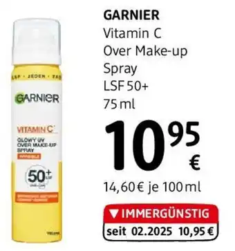 dm Garnier Vitamin C Over Make-up Spray LSF 50 Angebot
