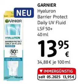 dm Garnier Hyaluron Barrier Protect Daily UV Fluid LSF 50 Angebot