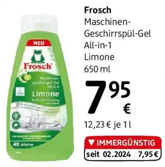 dm Frosch Maschinen Geschirrspül Gel All-in-1 Limone Angebot