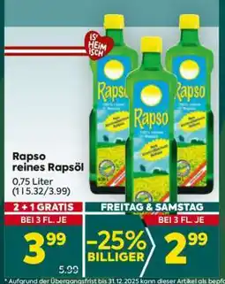 Billa Rapso reines Rapsöl Angebot