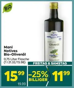 Billa Mani Natives Bio-Olivenöl Angebot