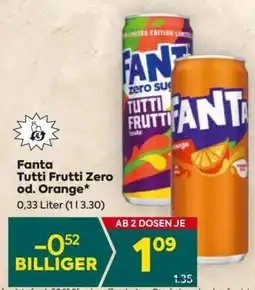 Billa Fanta Tutti Frutti Zero od. Orange Angebot