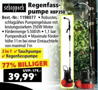 Norma Scheppach Regenfass- pumpe Angebot