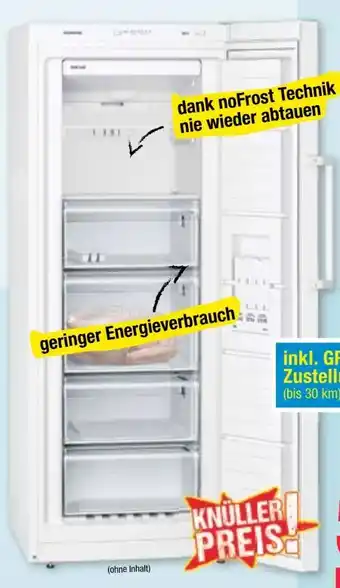 Maximarkt Siemens Gefrierschrank GS29NVWEP Angebot