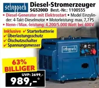 Norma scheppach Diesel-Stromerzeuger Angebot