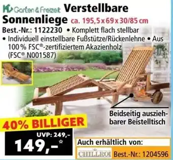Norma Garten & Freizeit Verstellbare Sonnenliege Angebot