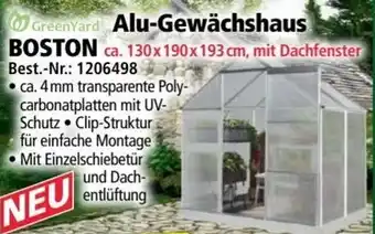 Norma GreenYard Alu-Gewächshaus BOSTON Angebot