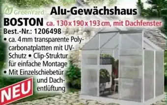 Norma GreenYard Alu-Gewächshaus BOSTON Angebot