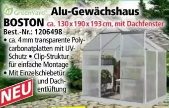 Norma GreenYard Alu-Gewächshaus BOSTON Angebot