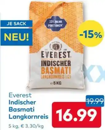 T&G Everest Indischer Basmati Langkornreis Angebot