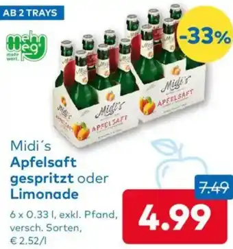 T&G Midi's Apfelsaft gespritzt oder Limonade Angebot