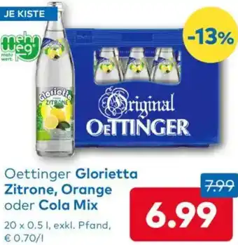 T&G Oettinger Glorietta Zitrone, Orange oder Cola Mix Angebot