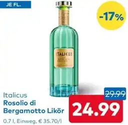 T&G Italicus Rosolio di Bergamotto Likör Angebot