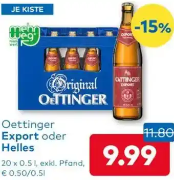 T&G Oettinger Export oder Helles Angebot