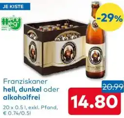 T&G Franziskaner hell, dunkel oder alkoholfrei Angebot