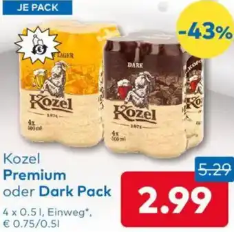 T&G Kozel Premium oder Dark Pack Angebot