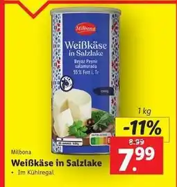 Lidl Milbona Weißkäse in Salzlake Angebot