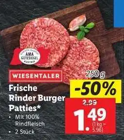 Lidl WIESENTALER Frische Rinder Burger Patties Angebot