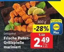 Lidl Frische Puten-Grillspieße mariniert Angebot