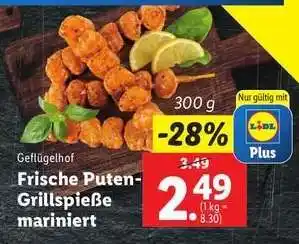 Lidl Frische Puten-Grillspieße mariniert Angebot