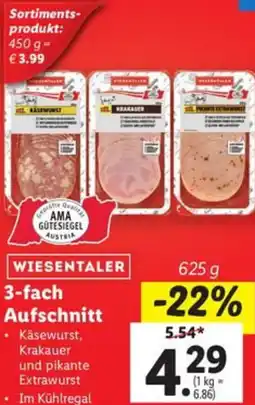 Lidl WIESENTALER 3-fach Aufschnitt Angebot
