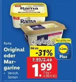 Lidl Rama Original oder Margarine Angebot