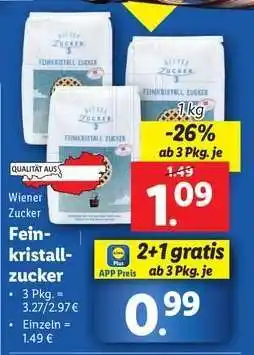 Lidl Wiener zucker feinkristallzucker Angebot