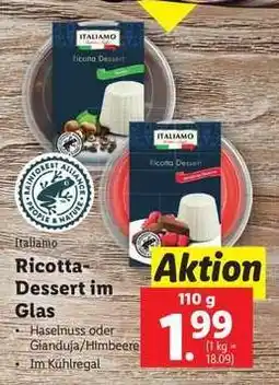 Lidl Ricotta-Dessert im Glas Angebot