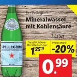 Lidl San Pellegrino Mineralwasser mit Kohlensäure Angebot