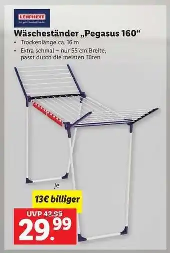 Lidl Wäscheständer „Pegasus 160“ Angebot