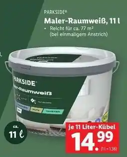 Lidl PARKSIDE Maler-Raumweiß, 11 l Angebot