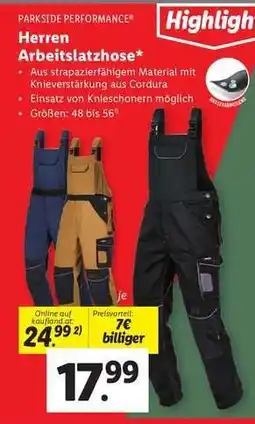 Lidl HERREN-ARBEITSLATZHOSE Angebot