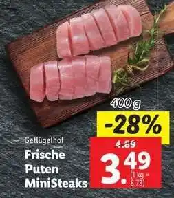 Lidl Geflügelhof Frische Puten MiniSteaks Angebot