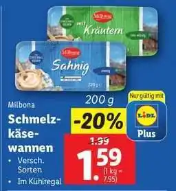 Lidl Milbona Schmelzkäse-wannen Angebot