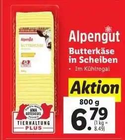 Lidl Alpengut Butterkäse in Scheiben Angebot