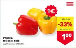 MPreis Paprika rot oder gelb Angebot