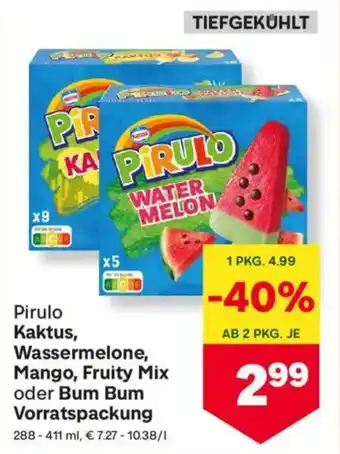 MPreis Pirulo kaktus, wassermelone, mango, fruity mix oder bum bum vorratspackung Angebot