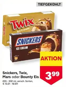 MPreis Snickers, Twix, Mars oder Bounty Eis Angebot