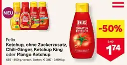 MPreis Felix ketchup, ohne zuckerzusatz, chili-ginger, ketchup king oder mango ketchup Angebot
