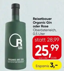 Eurospar Reisetbauer organic gin oder rose Angebot