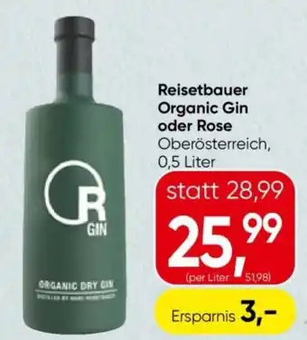 Eurospar Reisetbauer organic gin oder rose Angebot
