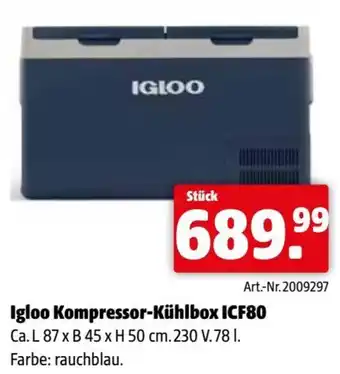 Eurogast Grissemann Igloo kompressor-kühlbox icf80 Angebot