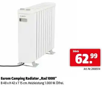 Eurogast Grissemann Eurom camping radiator „rad 1000 Angebot