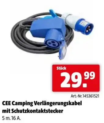 Eurogast Grissemann Cee camping verlängerungskabel mit schutzkontaktstecker Angebot