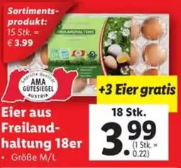Lidl Eier aus Freiland- haltung 18er Angebot