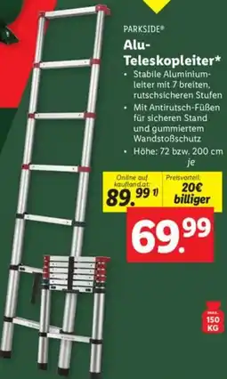 Lidl PARKSIDE Alu Teleskopleiter Angebot