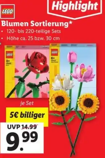 Lidl LEGO Blumen Sortierung Angebot