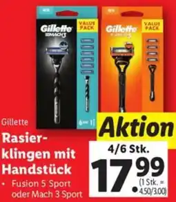 Lidl Gillette Rasier- klingen mit Handstück Angebot